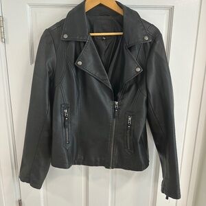 Max Studio Black Leather Jacket Size L